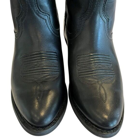 Harley Davidson Boots Leather Cowboy Western Mens Sz 9 WIDE  Black - Picture 3 of 14